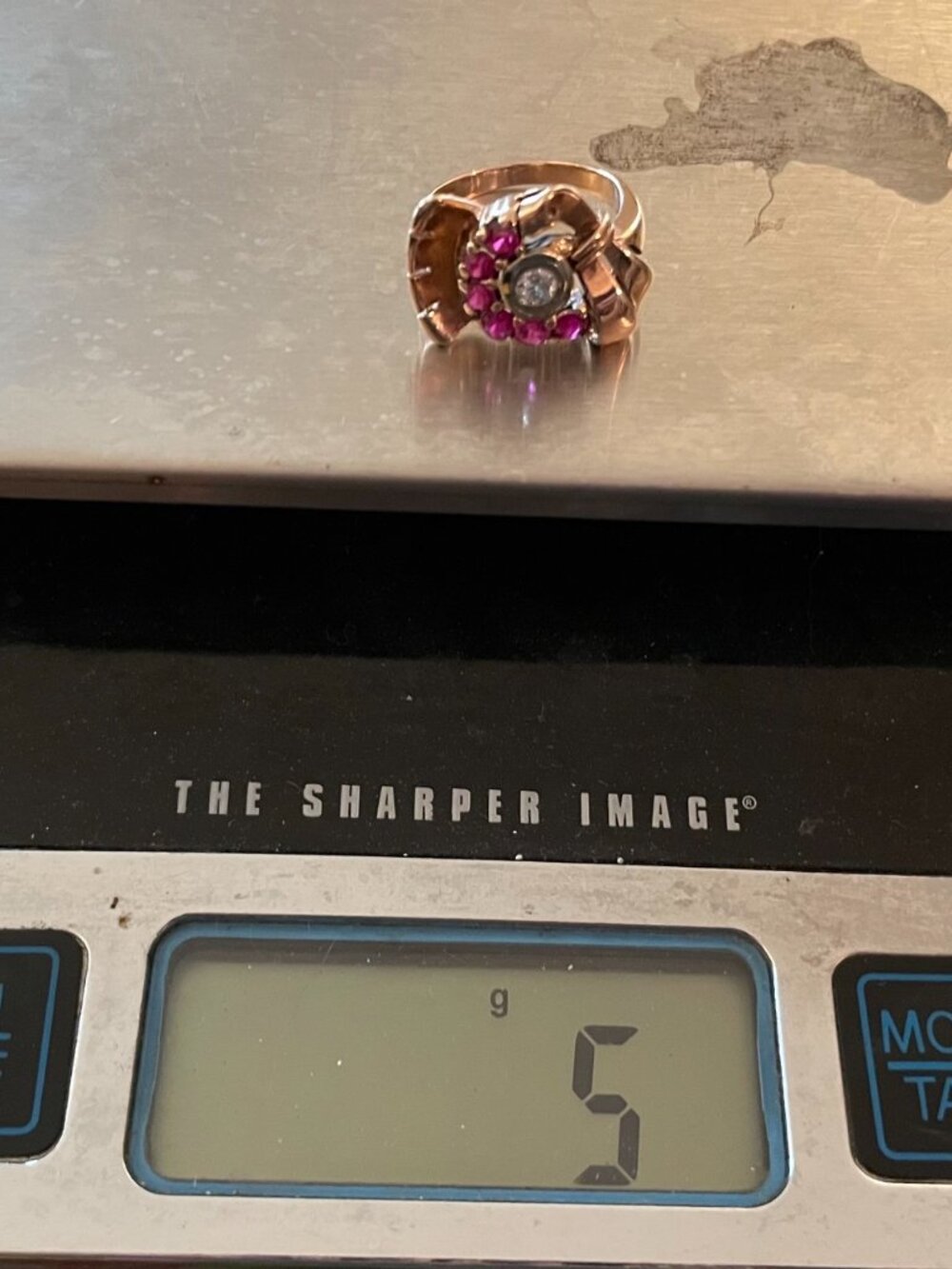 Vintage 14k Gold Ring Rose Gold 1920s - 1940s Art Deco Sz 4.5 RARE 5 grams - Picture 10 of 12